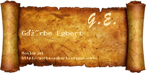 Görbe Egbert névjegykártya