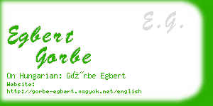 egbert gorbe business card